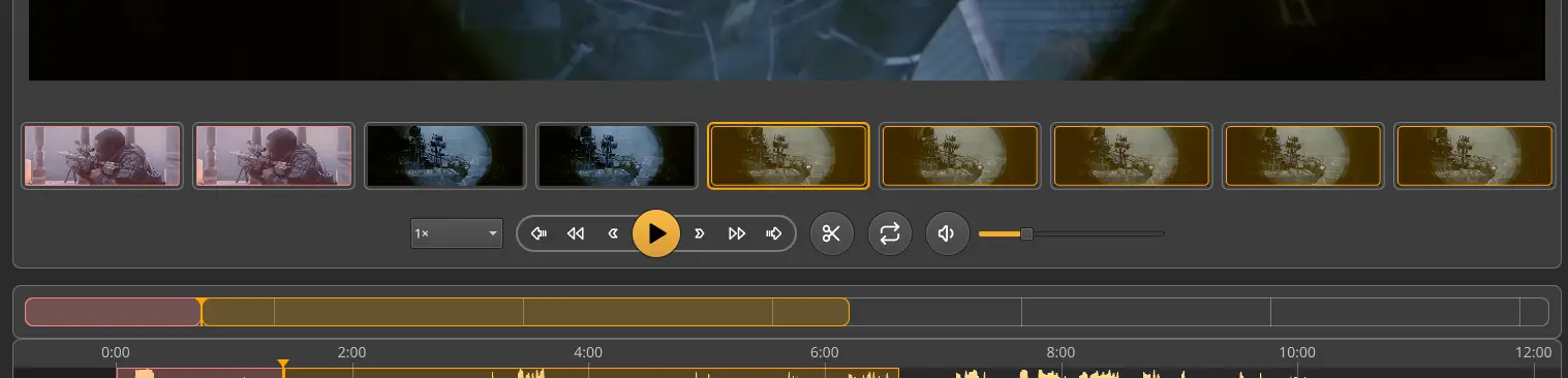 Frame strip for frame-accurate editing